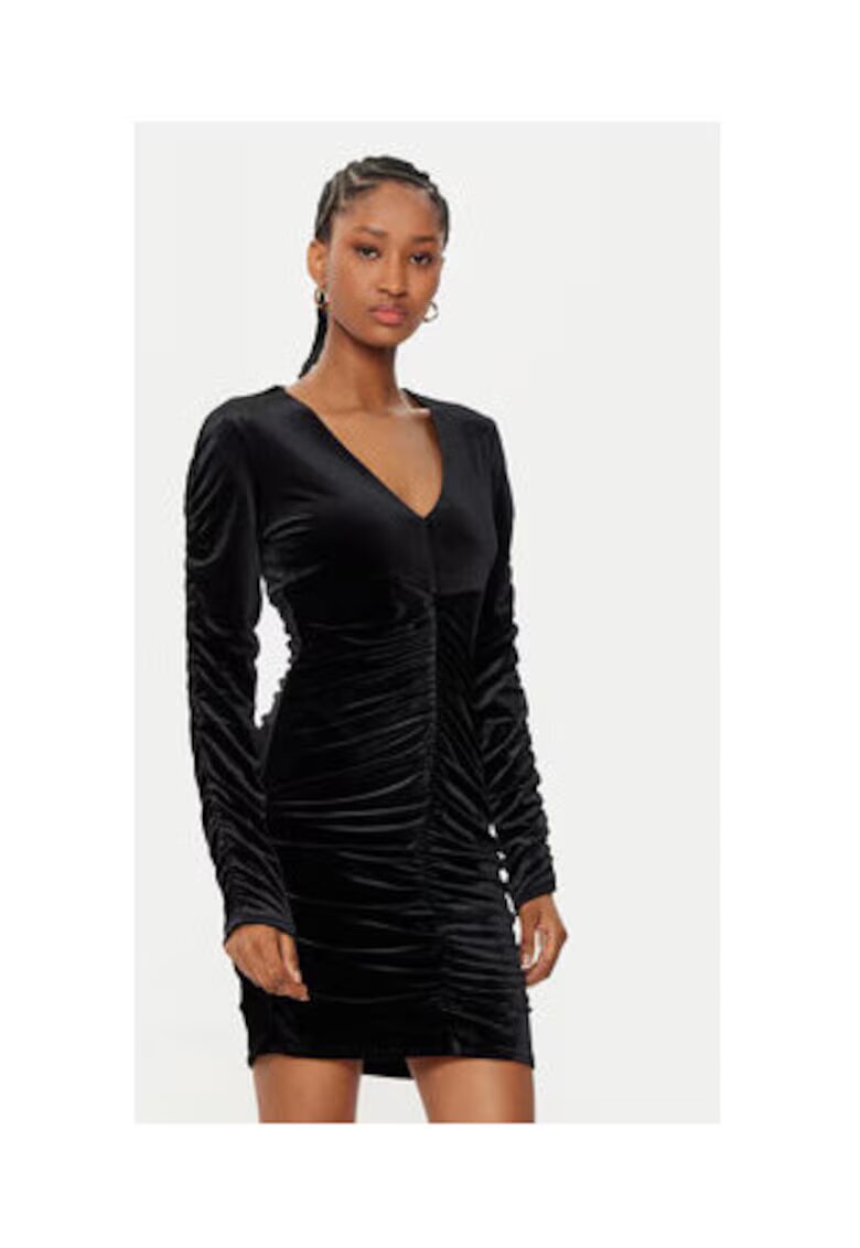 GUESS Rochie fronsata din catifea