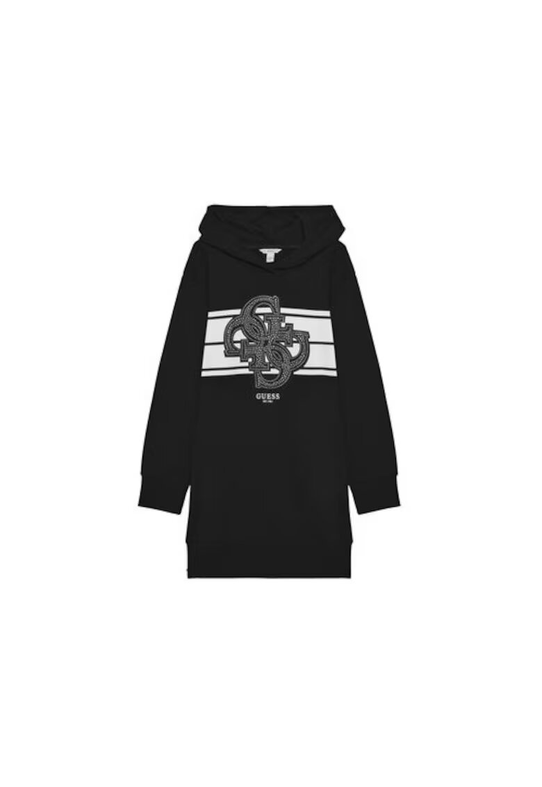 GUESS Rochie-hanorac cu gluga si logo din strasuri pe piept