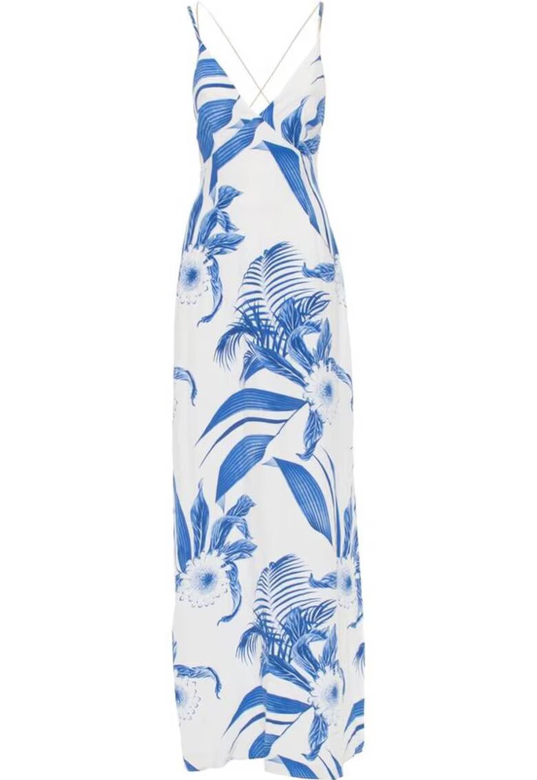 GUESS Rochie - matase - alb/albastru -