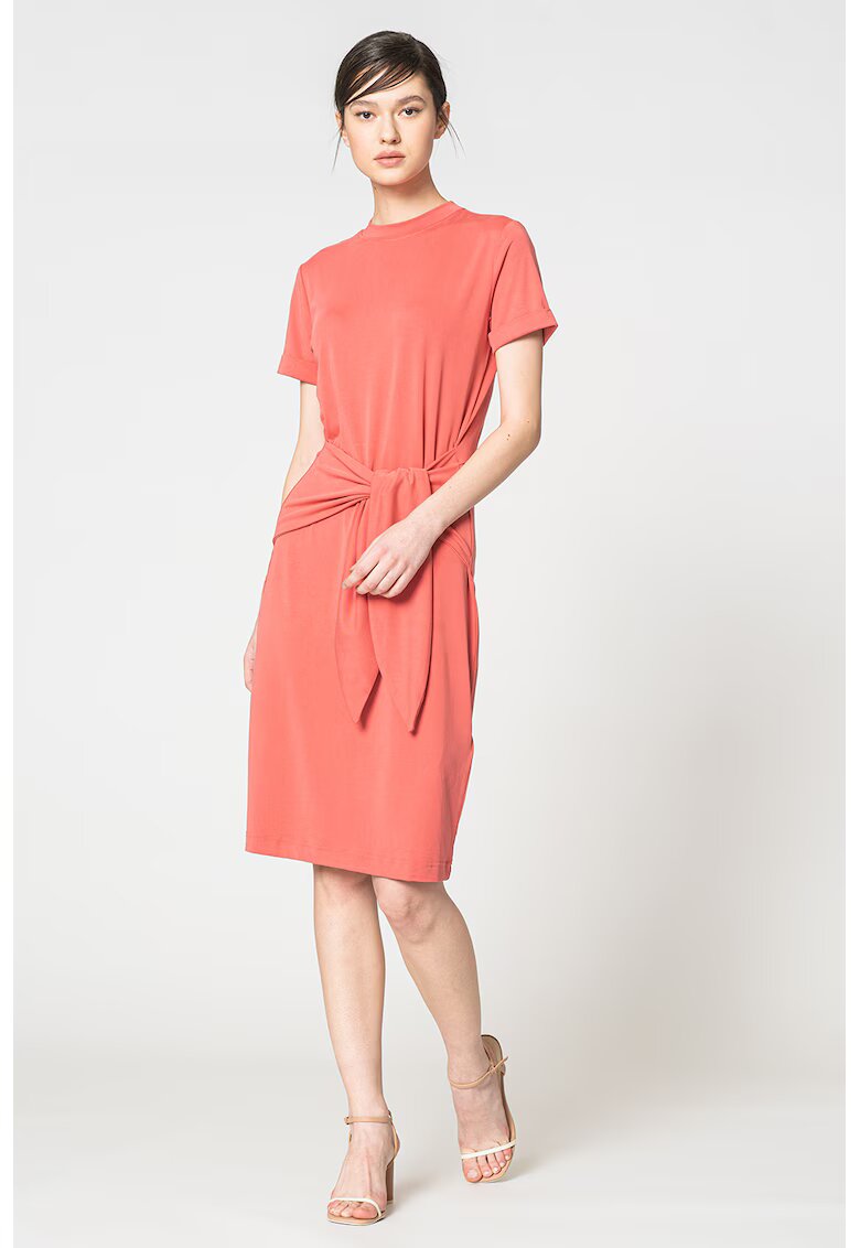 GUESS Rochie midi din amestec de modal cu cordan - Coral