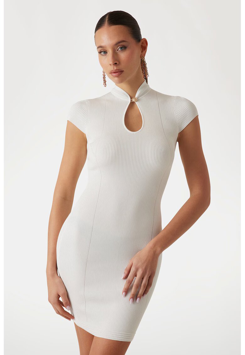GUESS Rochie mini striata bodycon - Crem