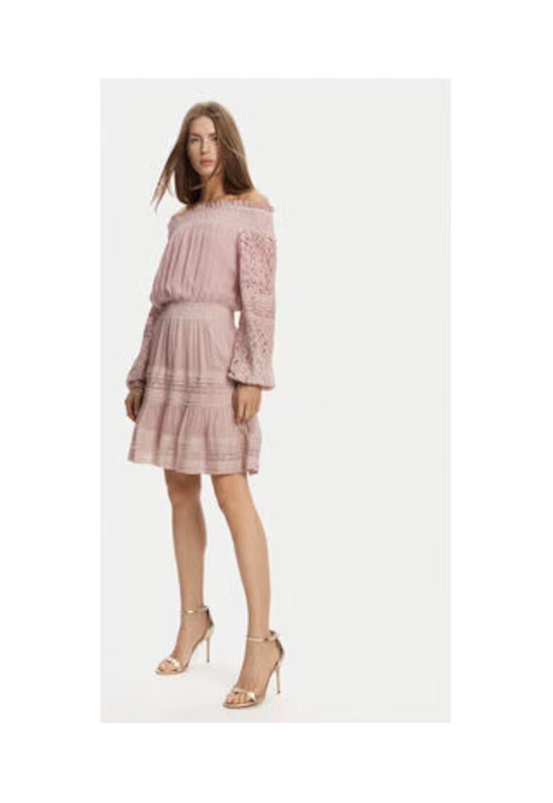 GUESS Rochie pe umeri din amestec de matase