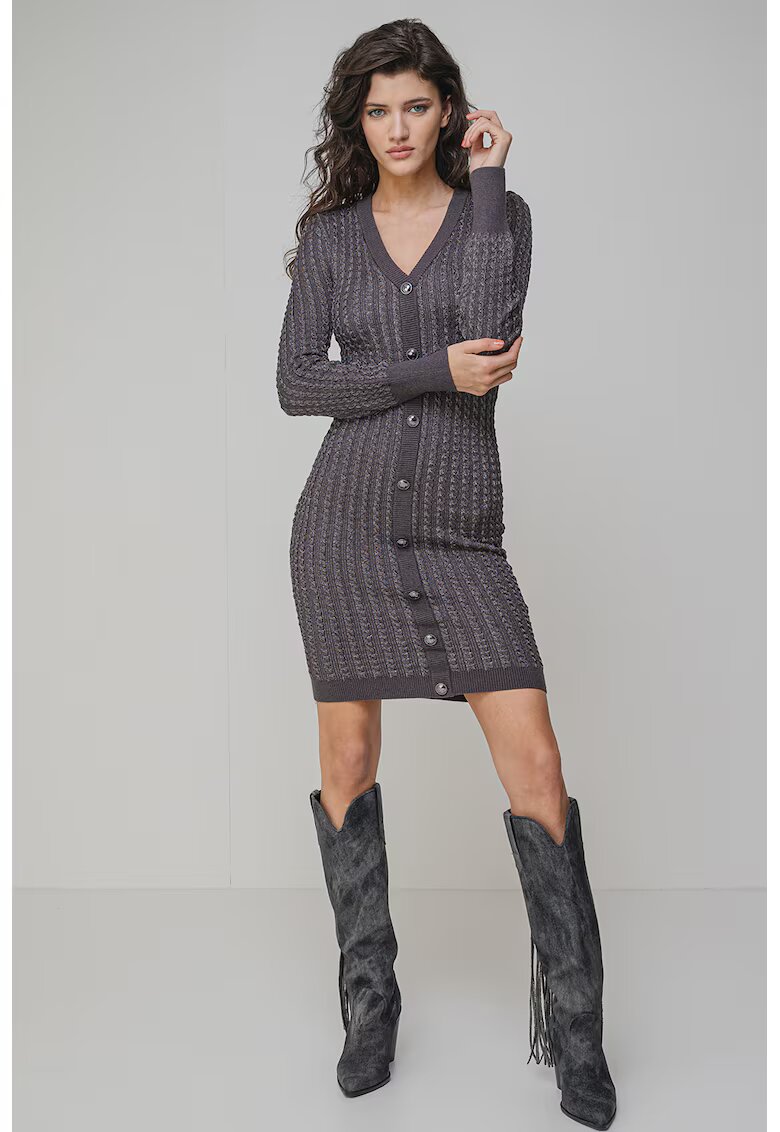 GUESS Rochie-pulover cu croiala bodycon - Gri inchis