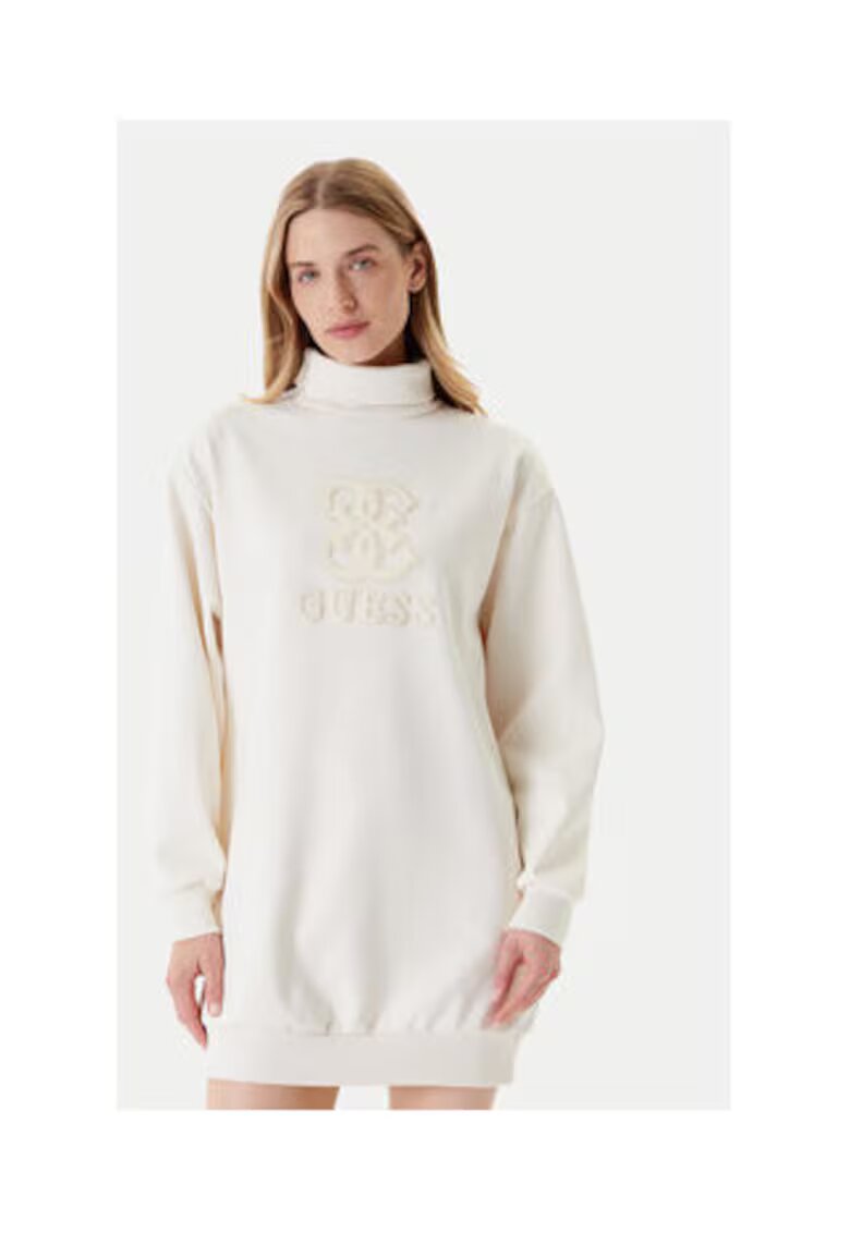 GUESS Rochie-pulover din amestec de poliester cu guler inalt