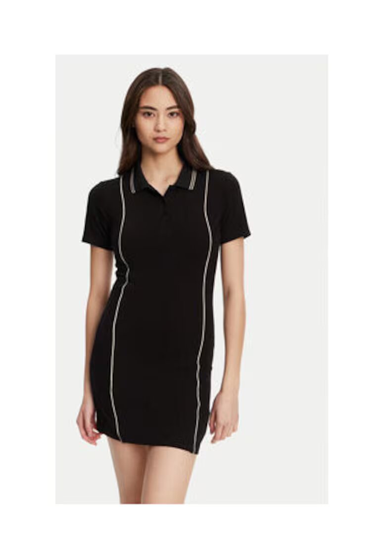 GUESS Rochie scurta din amestec de viscoza cu guler polo