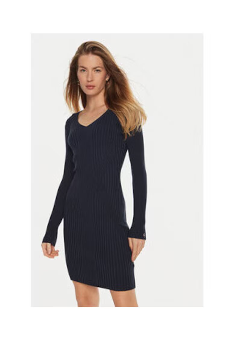GUESS Rochie tricotata cu guler in V