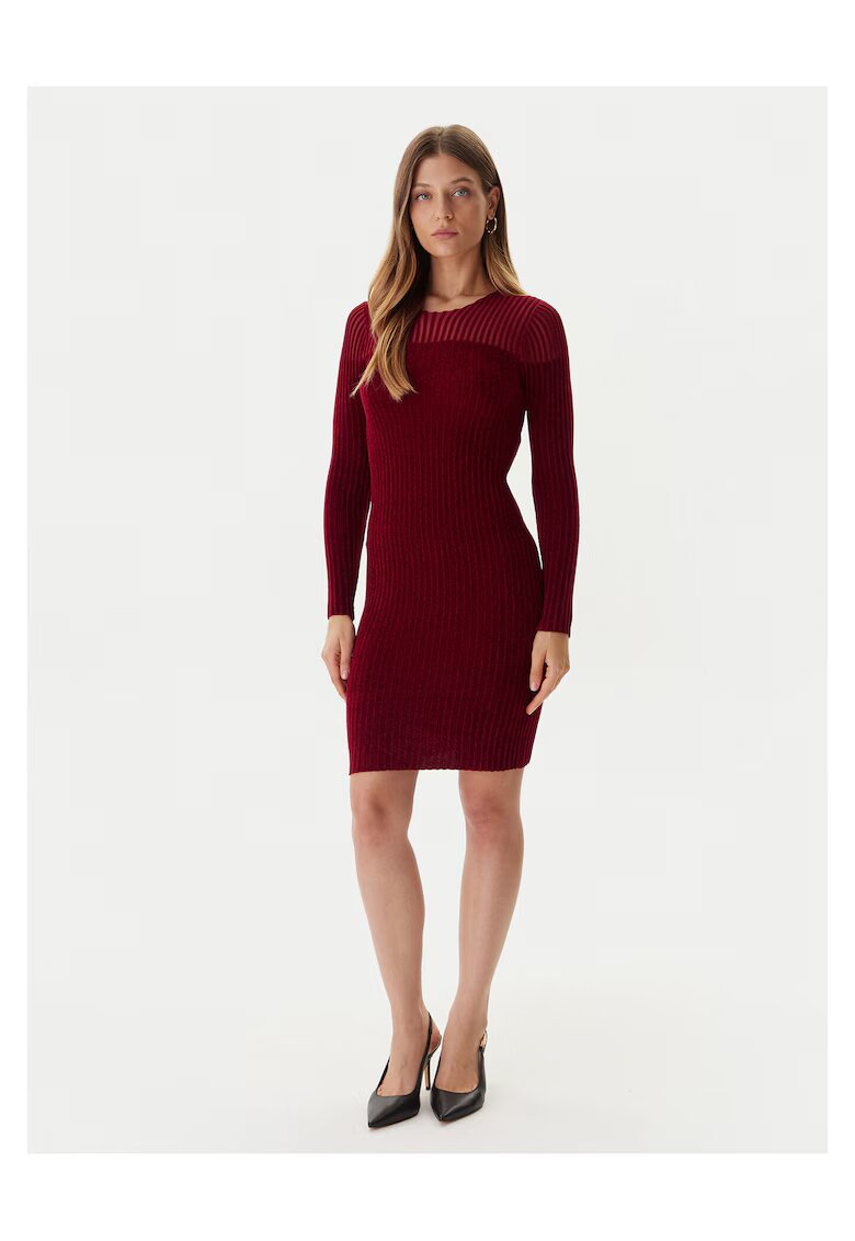 GUESS Rochie tricotata de dama rosu inchis - fabricata din material de calitate