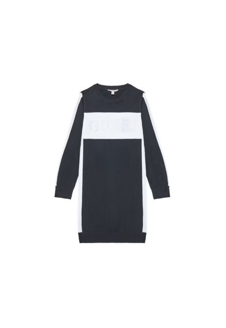 GUESS Rochie tricotata din amestec de bumbac cu logo din strasuri pe piept