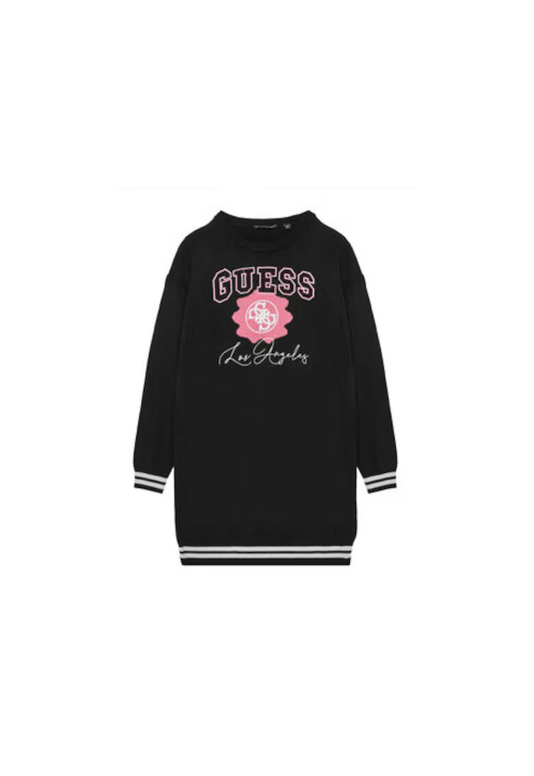 GUESS Rochie tricotata din amestec de lana cu margini contrastante - Negru