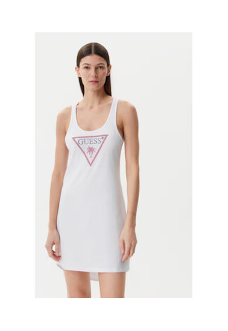 GUESS Rochie-tricou fara maneci cu imprimeu logo