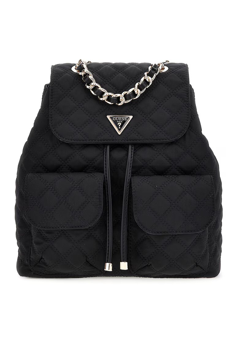 GUESS Rucsac cu aspect matlasat si buzunare multiple - Negru