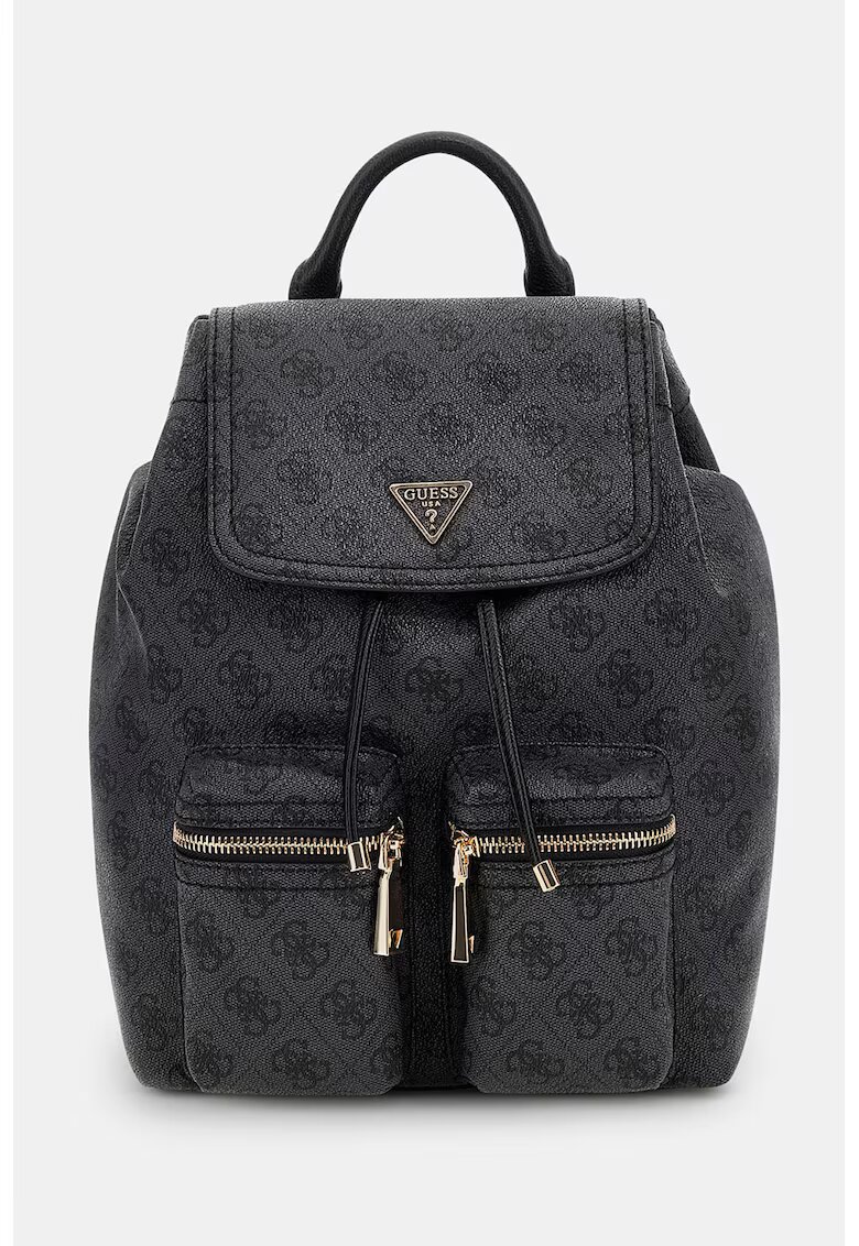 GUESS Rucsac cu model monograma Manhattan II - Gri antracit