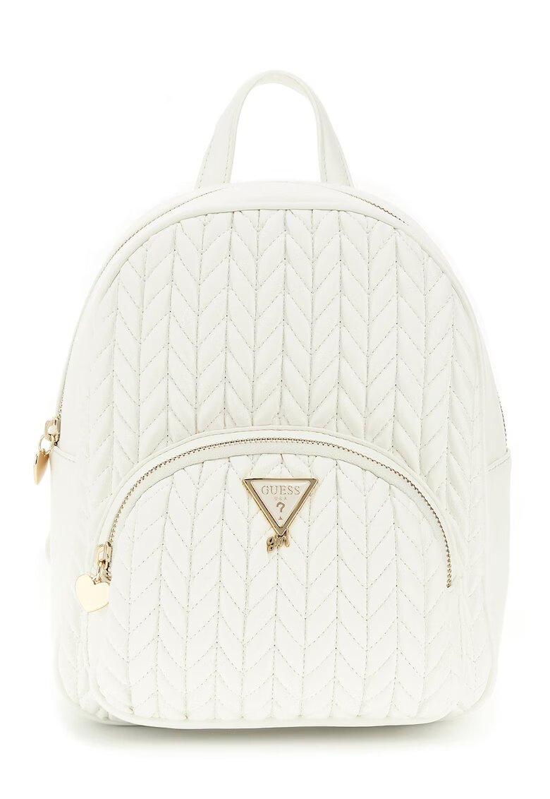 GUESS Rucsac de piele ecologica cu design matlasat - Alb
