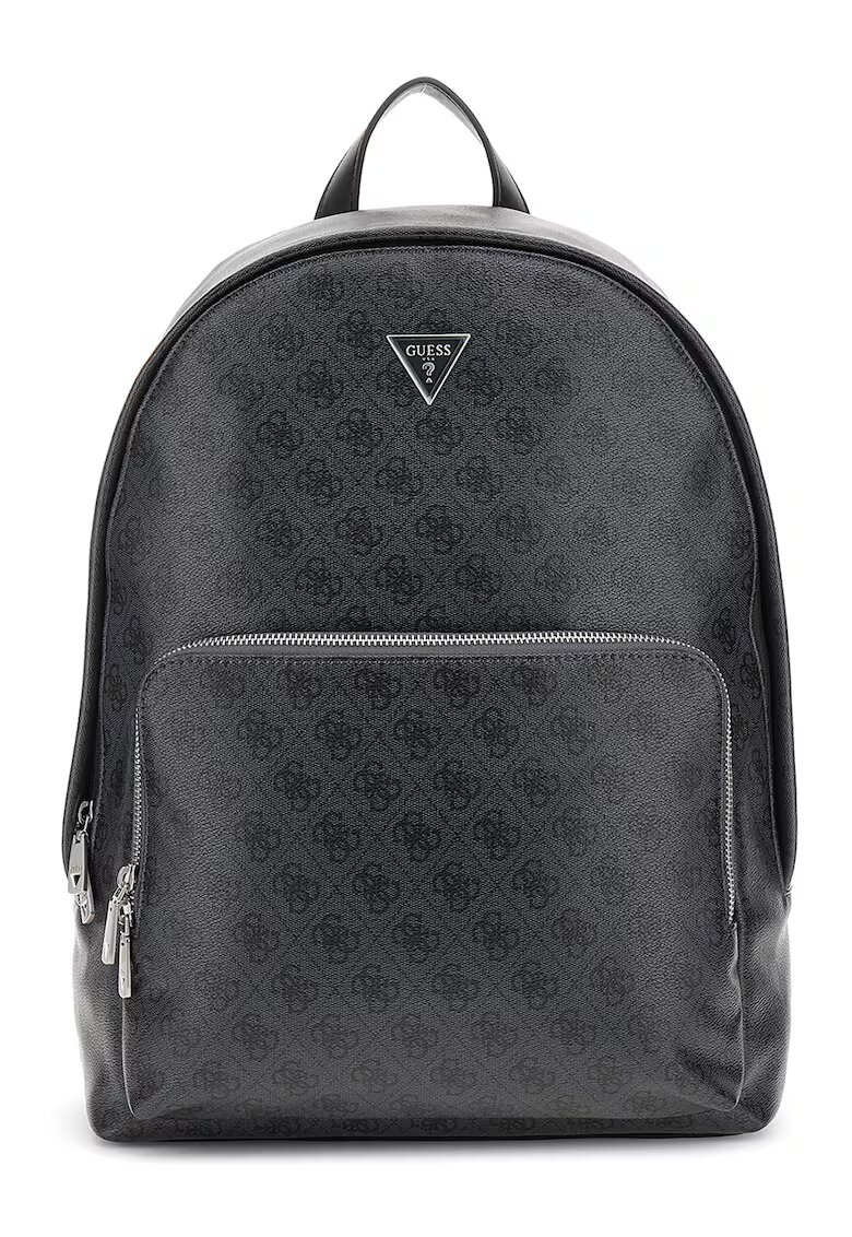 GUESS Rucsac de piele ecologica cu model monograma Milano - Gri antracit
