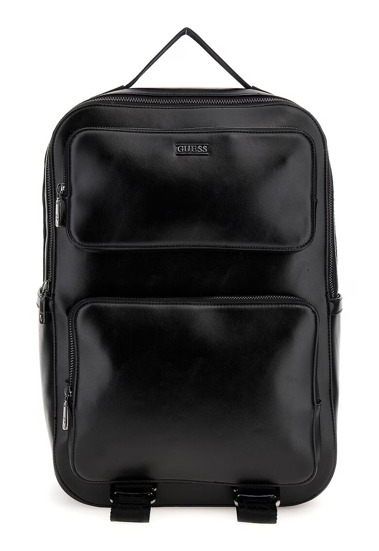 GUESS Rucsac din piele ecologica cu detaliu logo - Negru