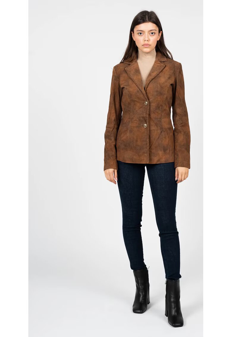 GUESS Sacou din piele cu nasturi -