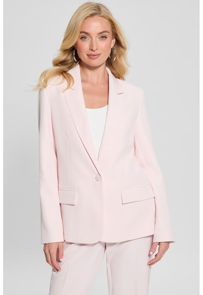 GUESS Sacou elegant cu model uni - Roz pal
