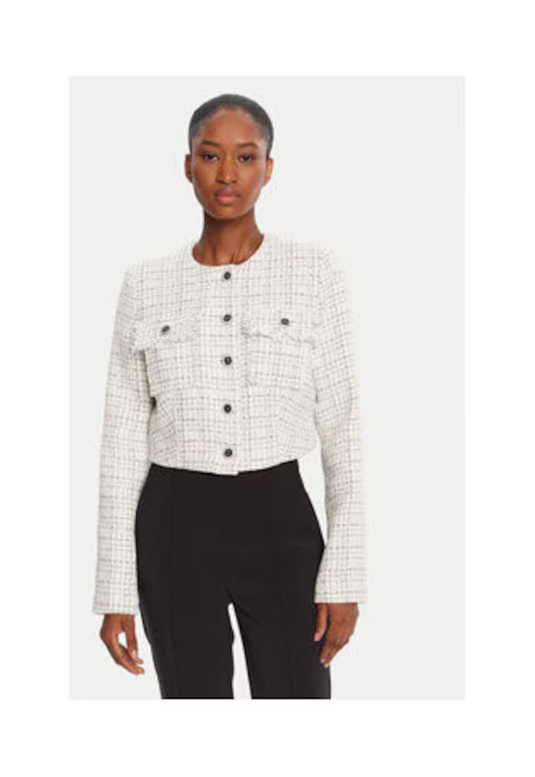GUESS Sacou scurt din tweed cu insertii de lurex