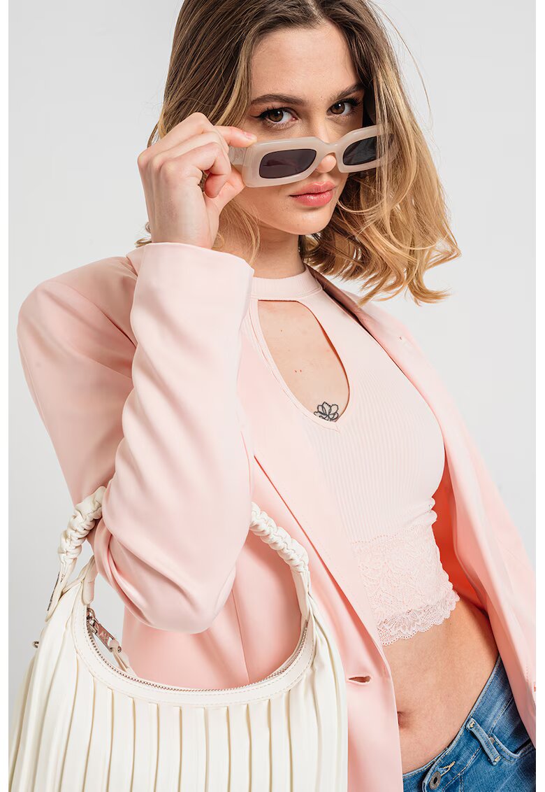 GUESS Sacou uni cu buzunare cu clapa - Roz pastel