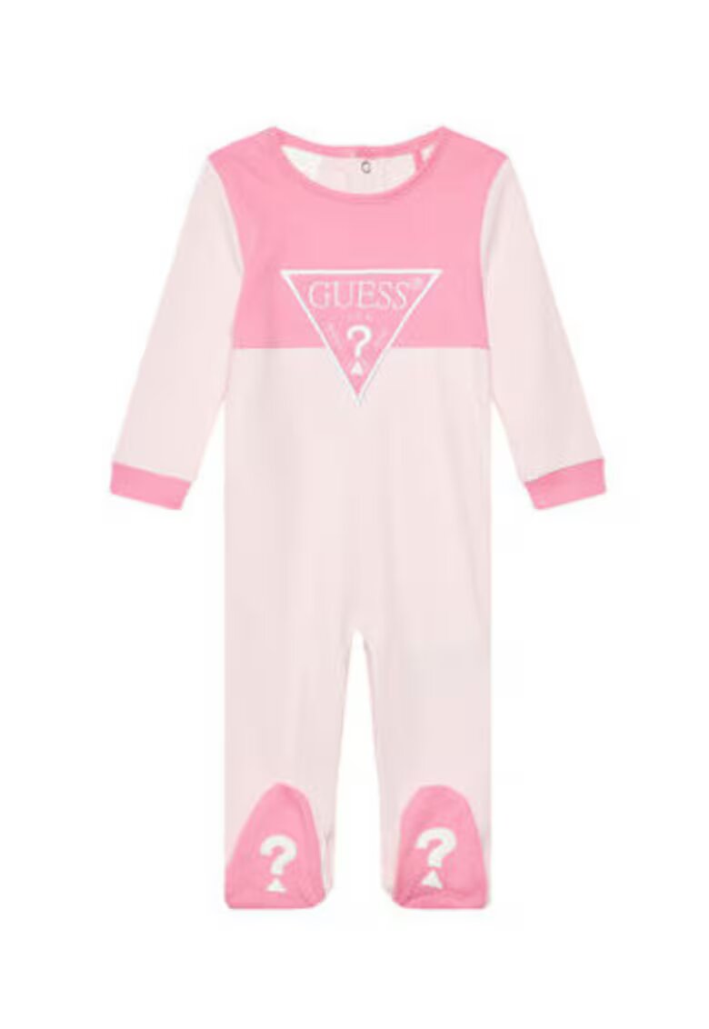 GUESS Salopeta de bumbac organic cu imprimeu pe piept