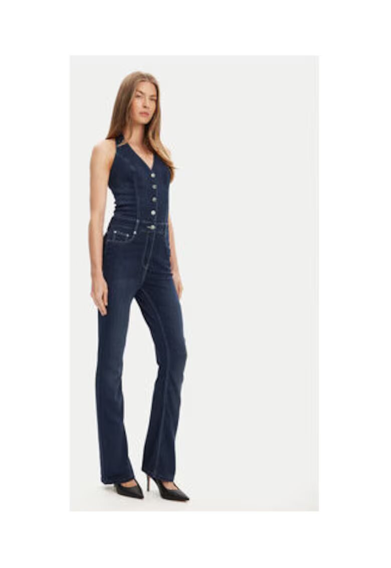 GUESS Salopeta din denim fara maneci cu decolteu in V