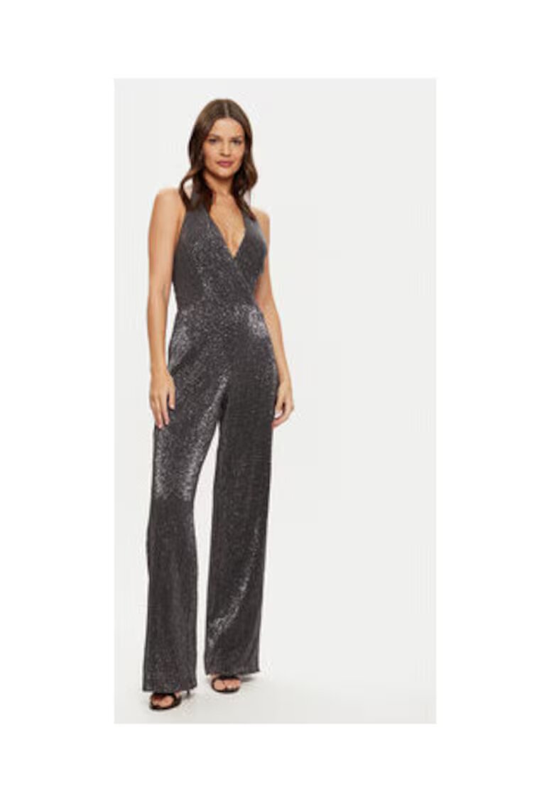 GUESS Salopeta halter cu croiala dreapta si aspect stralucitor