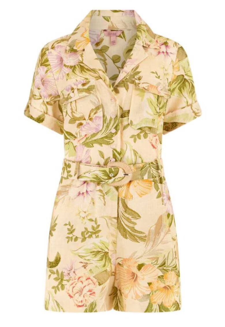 GUESS Salopeta scurta de in cu model tropical