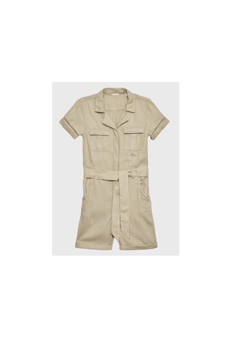 GUESS Salopeta scurta din lyocell cu buzunare la piept -