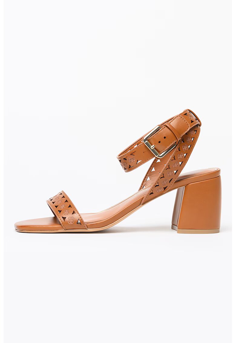 GUESS Sandale cu perforatii si model logo - Caramel