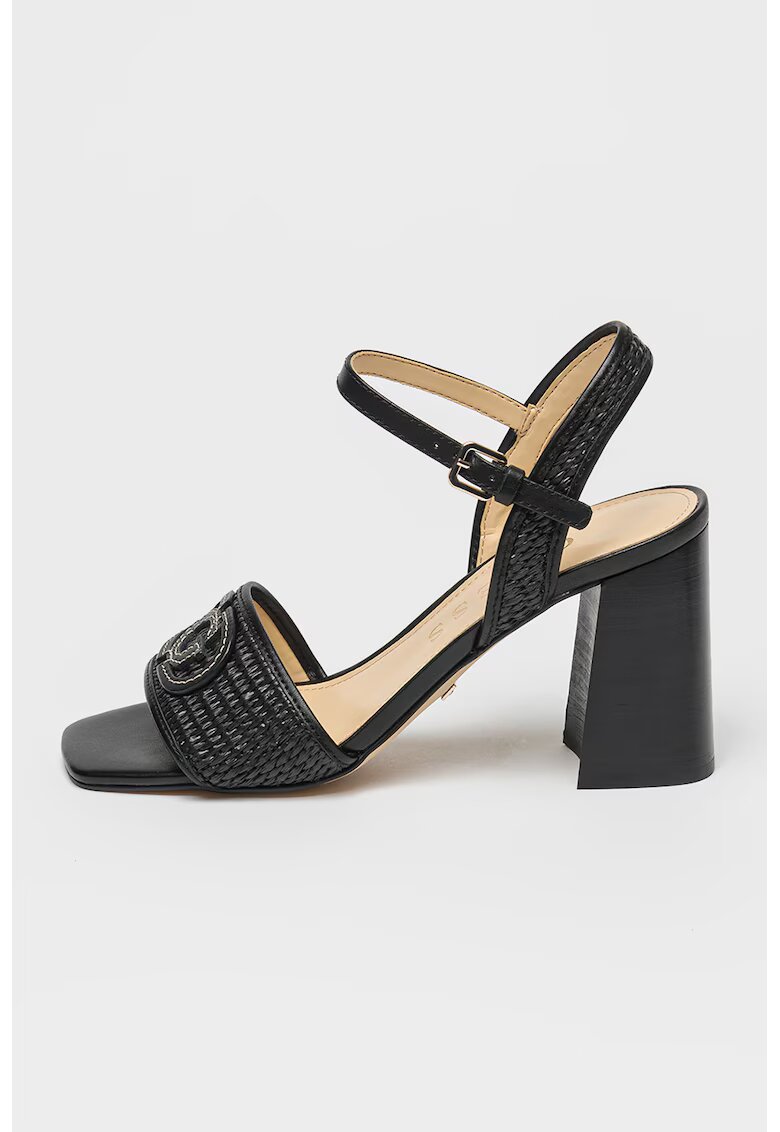 GUESS Sandale cu toc masiv Ganika - Negru