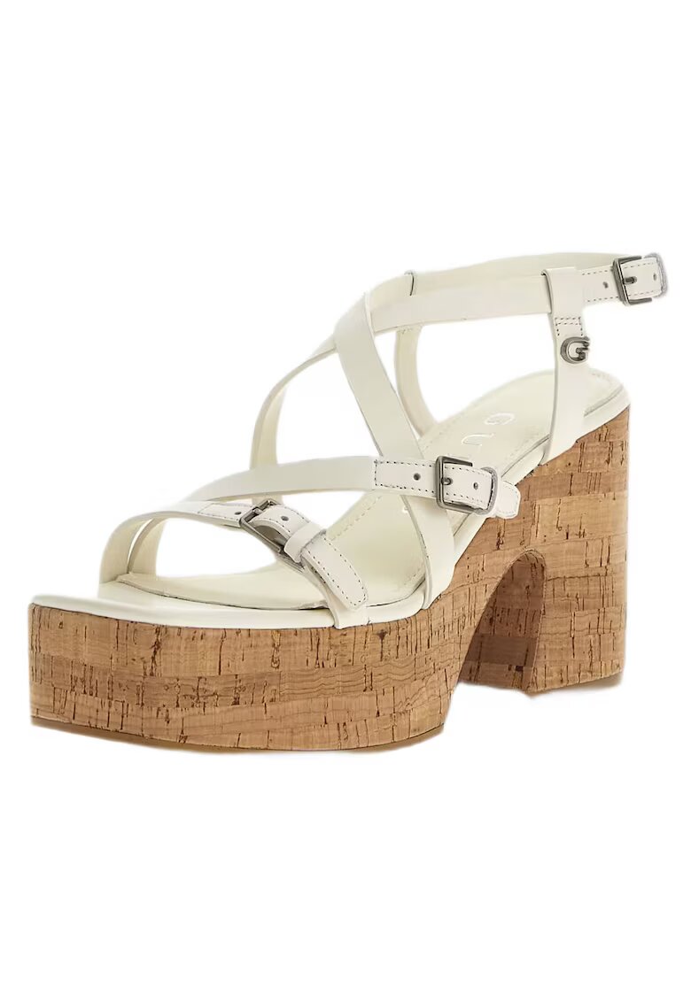 GUESS Sandale dama Piele naturala - Bej - Bej