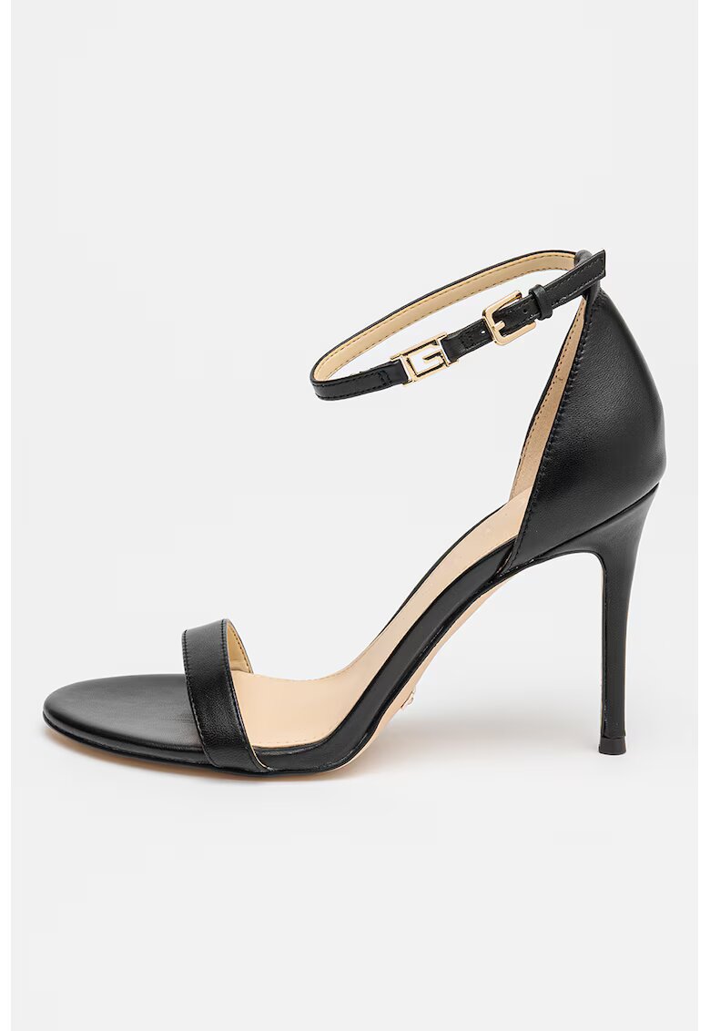 GUESS Sandale din piele cu bareta pe glezna Kabail - Negru