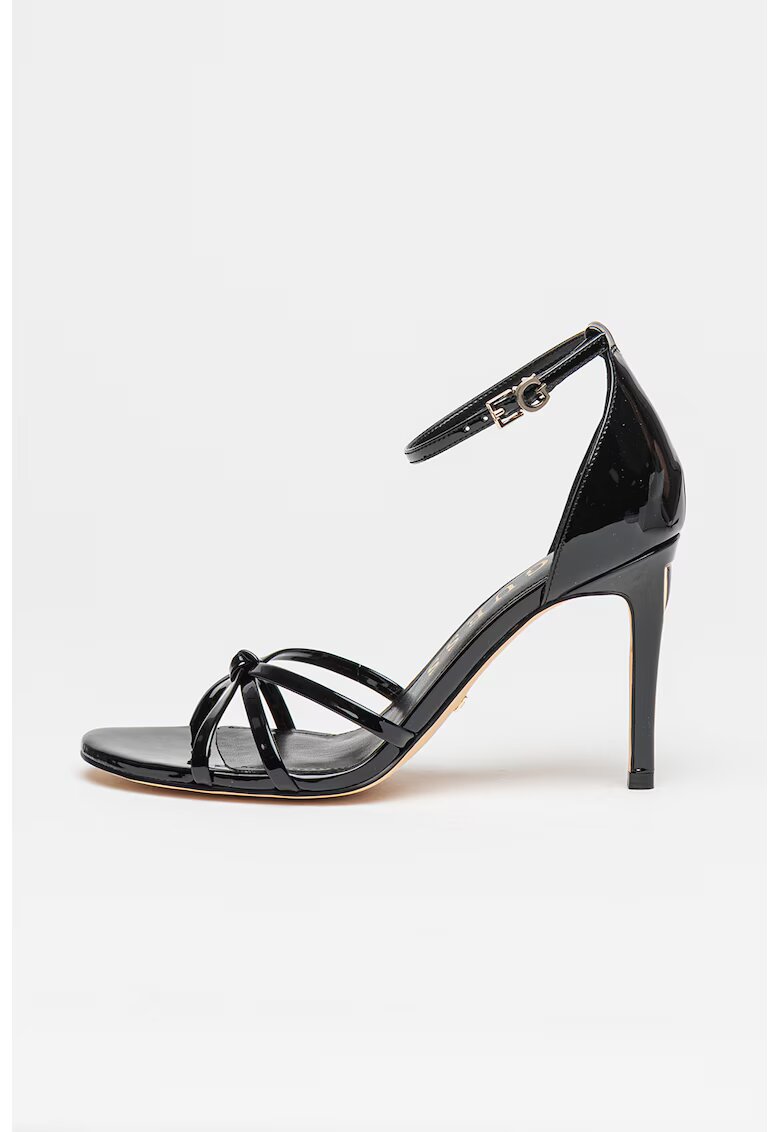 GUESS Sandale stiletto cu aspect lacuit - Negru