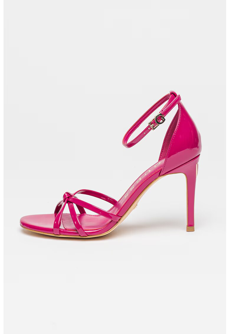 GUESS Sandale stiletto cu aspect lacuit - Roz inchis