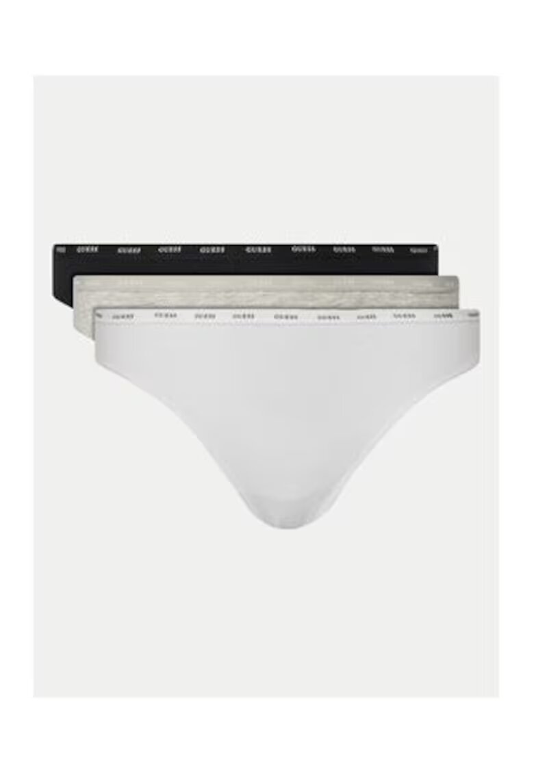 GUESS Set de 3 perechi de chiloti cu model uni