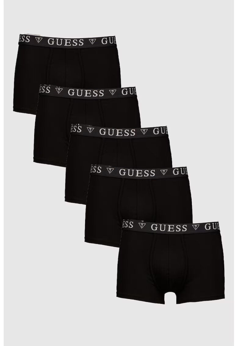 GUESS Set de boxeri cu banda elastica in talie - 5 Perechi - Negru