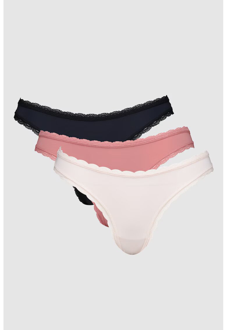 GUESS Set de chiloti - 3 perechi - Negru/Piersica/Roz prafuit