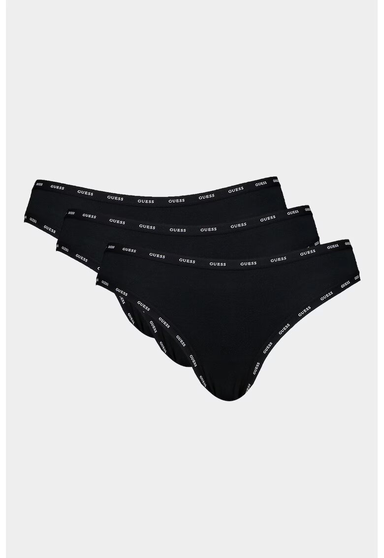 GUESS Set de chiloti brazilieni - 3 perechi - Negru