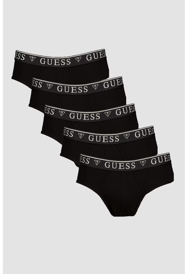 GUESS Set de chiloti cu banda logo in talie - 5 Perechi - Negru
