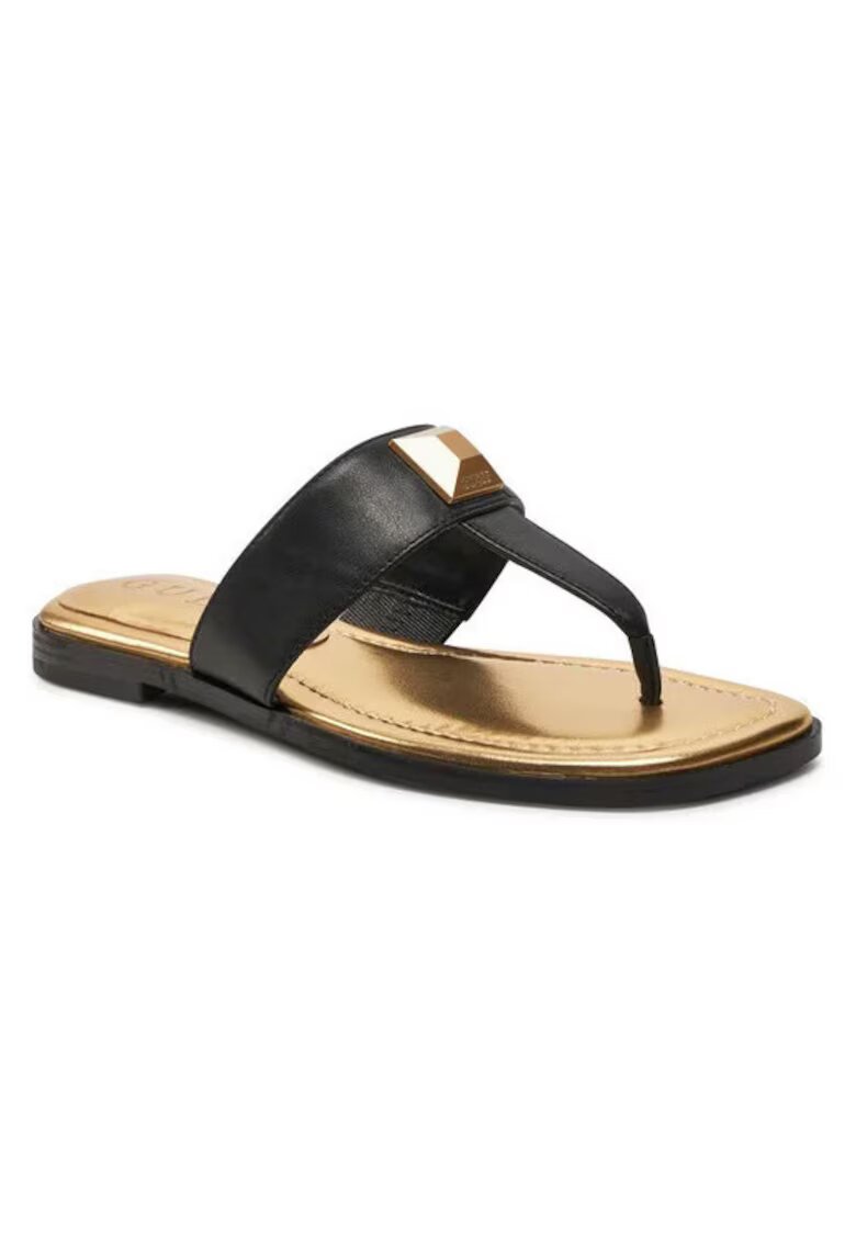 GUESS Slapi dama Piele naturala - Negru - Negru