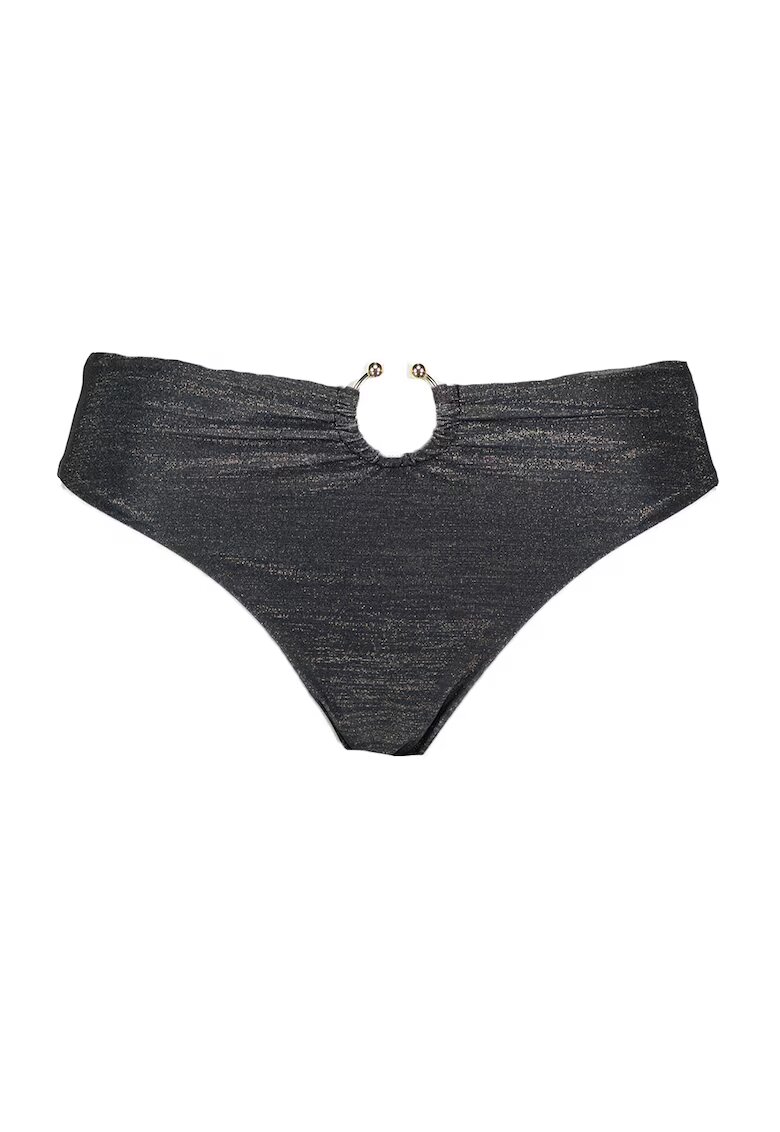 GUESS Slip brazilian cu aspect stralucitor - Negru stins
