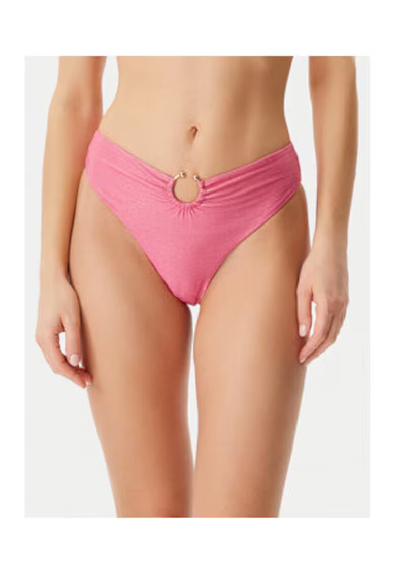 GUESS Slip de baie cu element metalic - roz