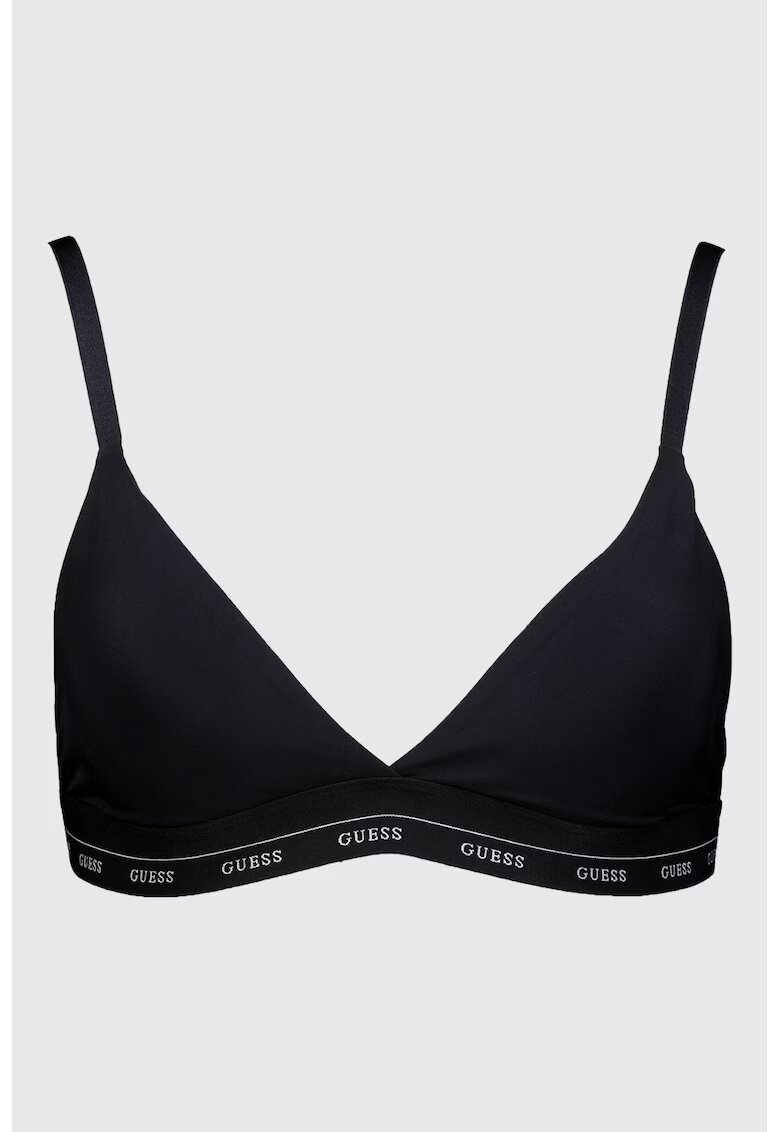 GUESS Sutien cu cupe triunghiulare si bretele ajustabile - Negru