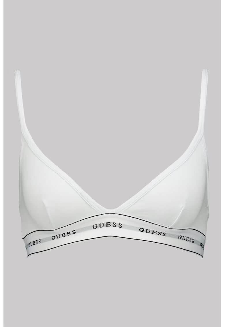 GUESS Sutien din amestec de modal cu cupe triungiulare Carrie - Alb