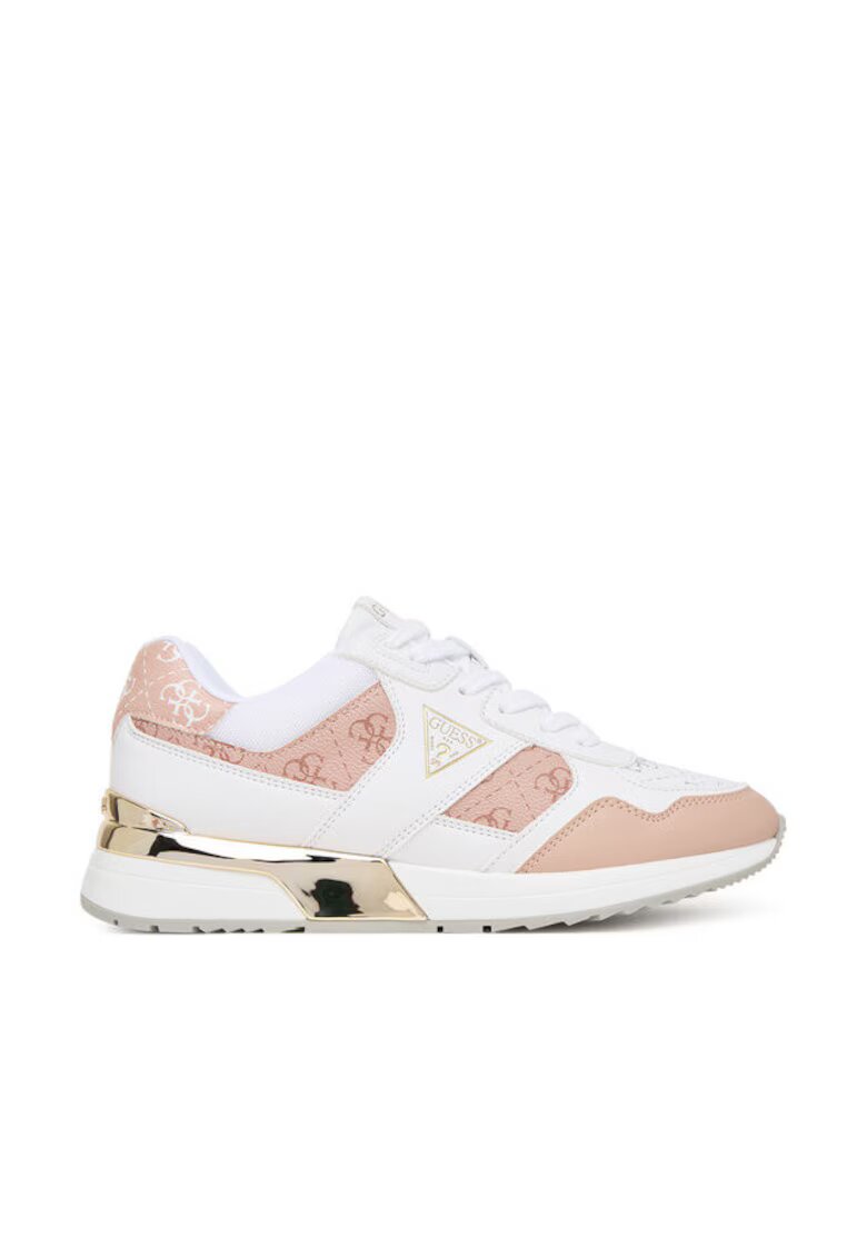 GUESS Tenisi dama FLFMIC ELE12 - piele ecologica - alb/roz