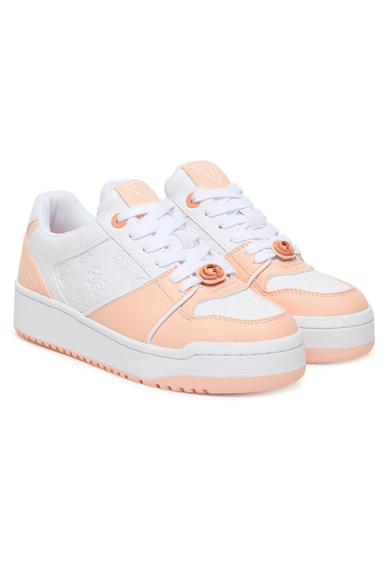 GUESS Tenisi dama WHIPI FLPMAY FAL12 - piele ecologica - alb/roz