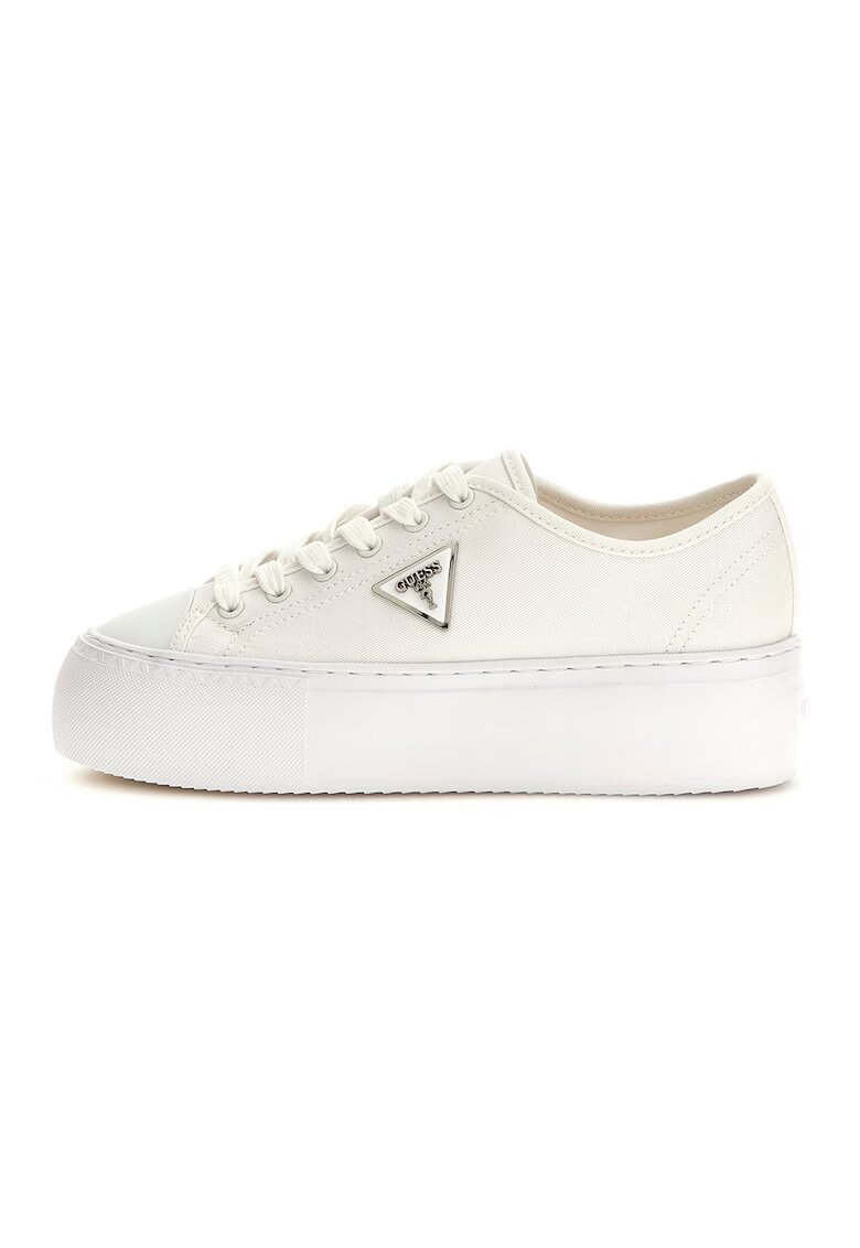 GUESS Tenisi low-cut din bumbac cu talpa flatform - Alb