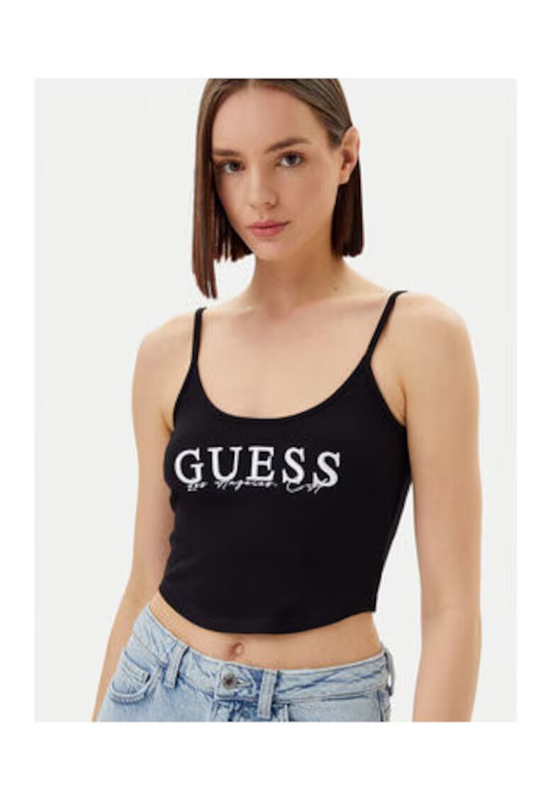GUESS Top crop cu detaliu logo