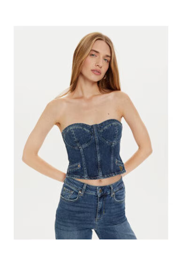 GUESS Top crop din denim