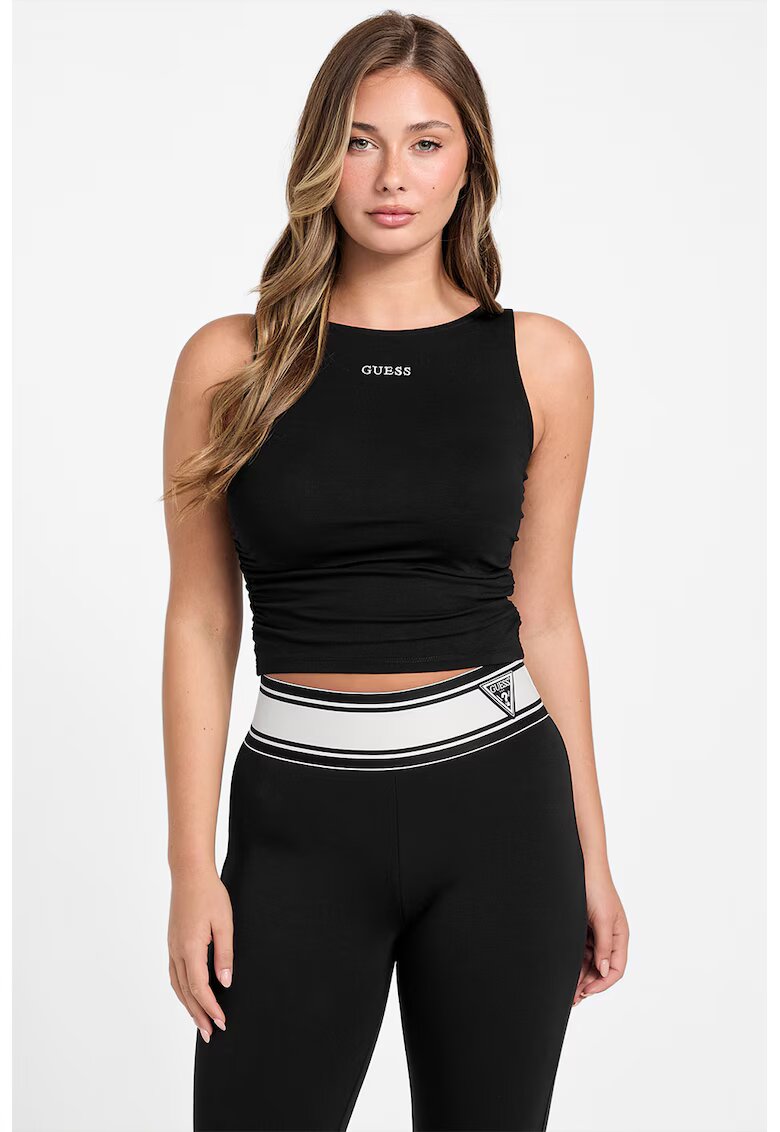 GUESS Top crop pentru fitness - Negru